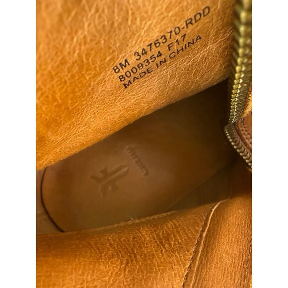 Frye Joan Campus Leather Bootie Boot Women’s Sz 8 Redwood - Picture 8 of 9